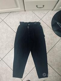 Jeans Nero Donna a Vita Alta