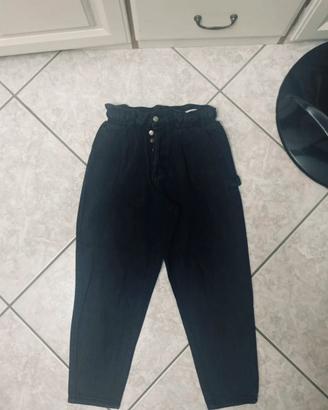 Jeans Nero Donna a Vita Alta