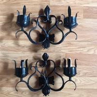 coppia Applique in ferro battuto vintage