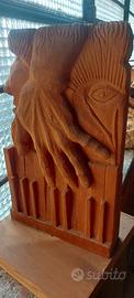 Scultura in legno a 2 facce