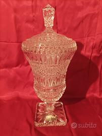 Vaso e coperchio cristallo Bohemian vintage