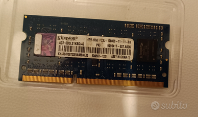 RAM Kingston 4GB - PC3L-12800 DDR3-1600MHz