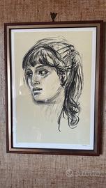 Serigrafia in bianco e nero Alberto Sughi