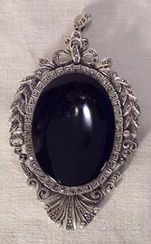 Spilla /pendente anni 40 onice nera