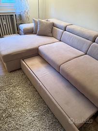 Divano letto color tortora