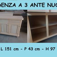 Credenza "Napoletana" a 3 Ante Nuova Grezza