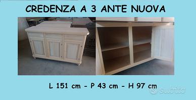 Credenza "Napoletana" a 3 Ante Nuova Grezza
