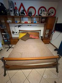Letto in radica e ferro battuto
