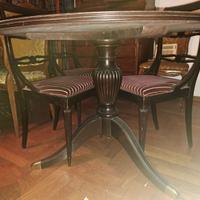 TAVOLO ROTONDO LACCATO CON 4 SEDIE- MODERNARIATO