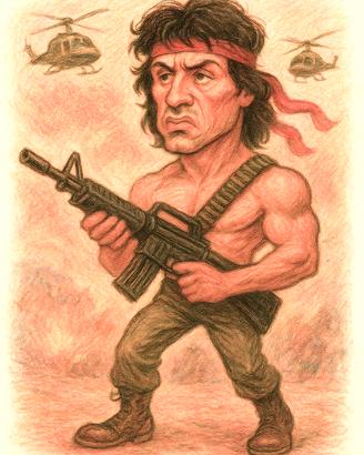Poster Caricatura John Rambo