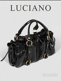 borsa a mano plissettata retrò coreana