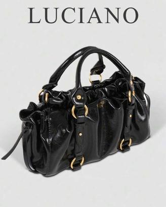 borsa a mano plissettata retrò coreana