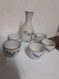 Bottiglia e 5 bicchieri Alitalia