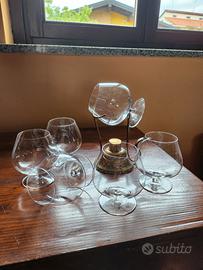 Servizio brandy con scalda bicchieri 