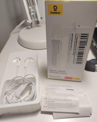 Cuffiette auricolari jack 3.5 Baseus Encok bianchi