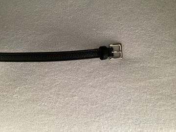 Cintura sottile in pelle, nera