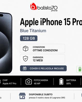 Apple iPhone 15 Pro Blue Titanium 128 GB