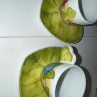 Thun sei tazze da caffè e piattino forma di foglia