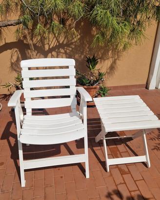 poltroncina e tavolino da giardino