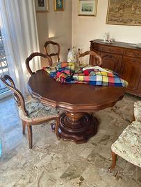 Tavolo Sedie Legno Barocco