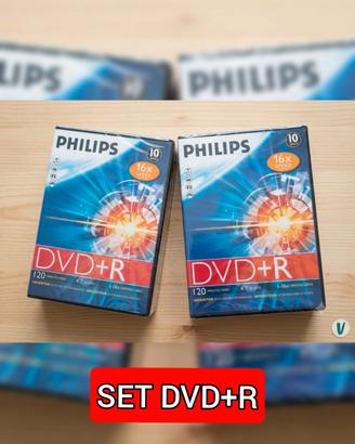 Set 2 Pacchi da 10 DVD+R Philips 4.7GB 16x - New