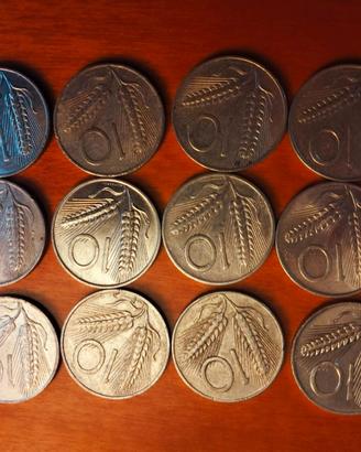 10 lire (gruppo di 12 pezzi)