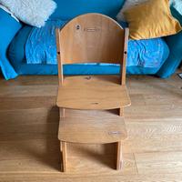 Seggiolone evolutivo in legno naturale