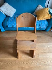 Seggiolone evolutivo in legno naturale