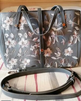 Borsa Camomilla Italia grigia con fiori