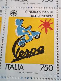 Foglio 50 francobolli 50 anni della Vespa