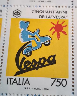 Foglio 50 francobolli 50 anni della Vespa