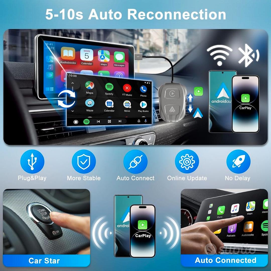 Adattatore android auto wireless e carplay - Telefonia In vendita a Perugia