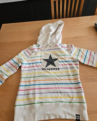 Felpa con cappuccio Converse a righe colorate