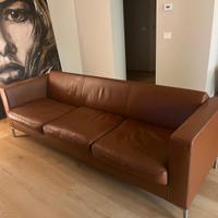 Divano in pelle 3 posti tabacco