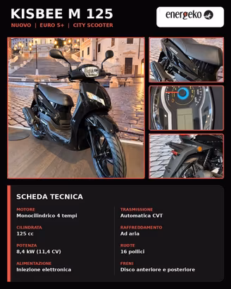 Peugeot Kisbee M 125 Active Jet Black NUOVO - Euro
