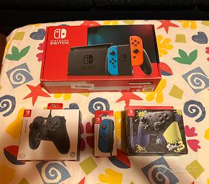 Scatola Nintendo Switch e accessori
