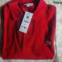 Polo LACOSTE  conf. originale rossa m. lunghe