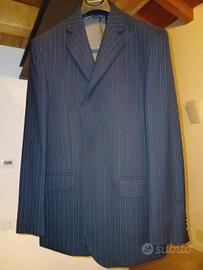 completo uomo 46 gessato blu vestito cerimonia