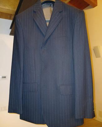 completo uomo 46 gessato blu vestito cerimonia