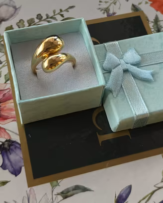 Anello regolabile placcato in oro 18K