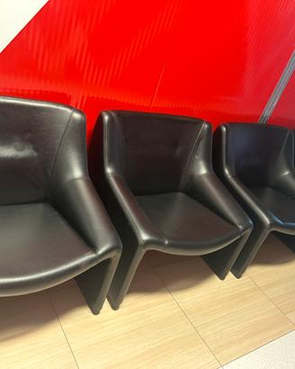 4 Poltroncine moderne in pelle- sala attesa- uffic