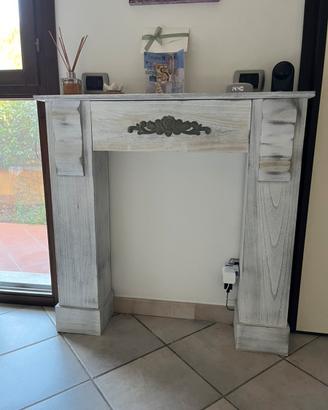 Console mobiletto shabby chic portaogggetti