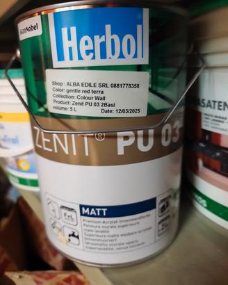 Herbol 5lt.Idrosmalto murale opaco, superlavabile,