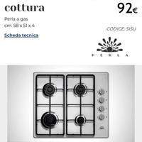 Piano cottura a gas