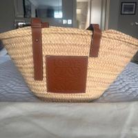 Borsa media in rafia Loewe