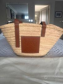 Borsa media in rafia Loewe