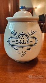 Barattolo vintage in ceramica per il sale