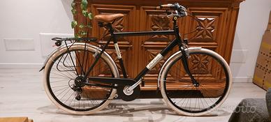 Bici Canellini Retrò Uomo Alluminio Nero con borse