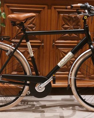 Bici Canellini Retrò Uomo Alluminio Nero con borse
