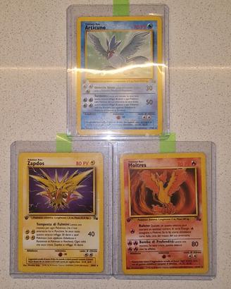 1 Edizione Zapdos FO30 Moltres FO27 Articuno FO17